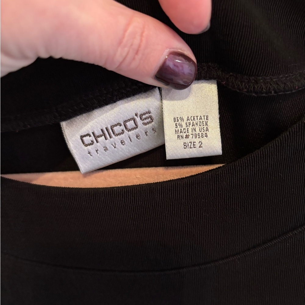 Chico's Travelers Dress 2 (or L) Black - Picture 3 of 4